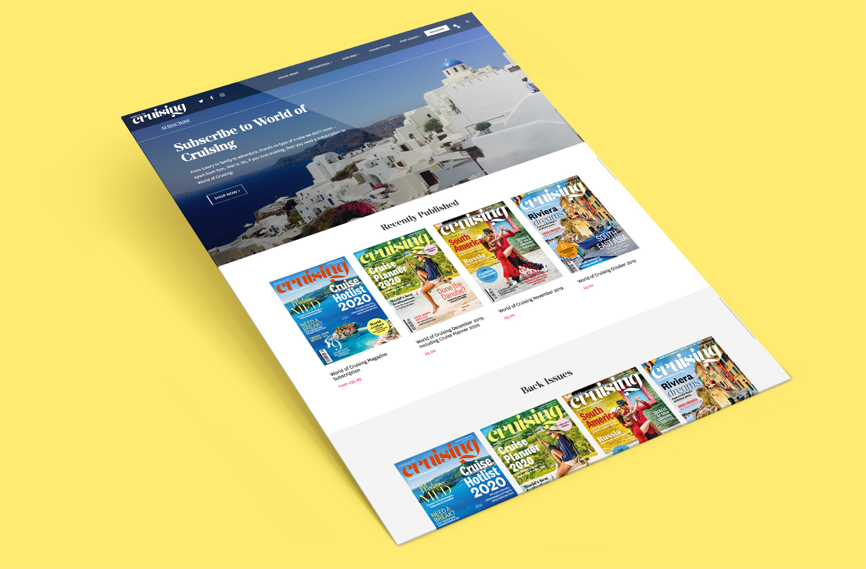 World of Cruising website shop page