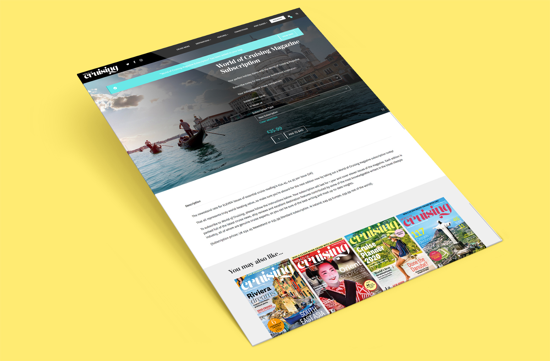 World of Cruising website subscribe page