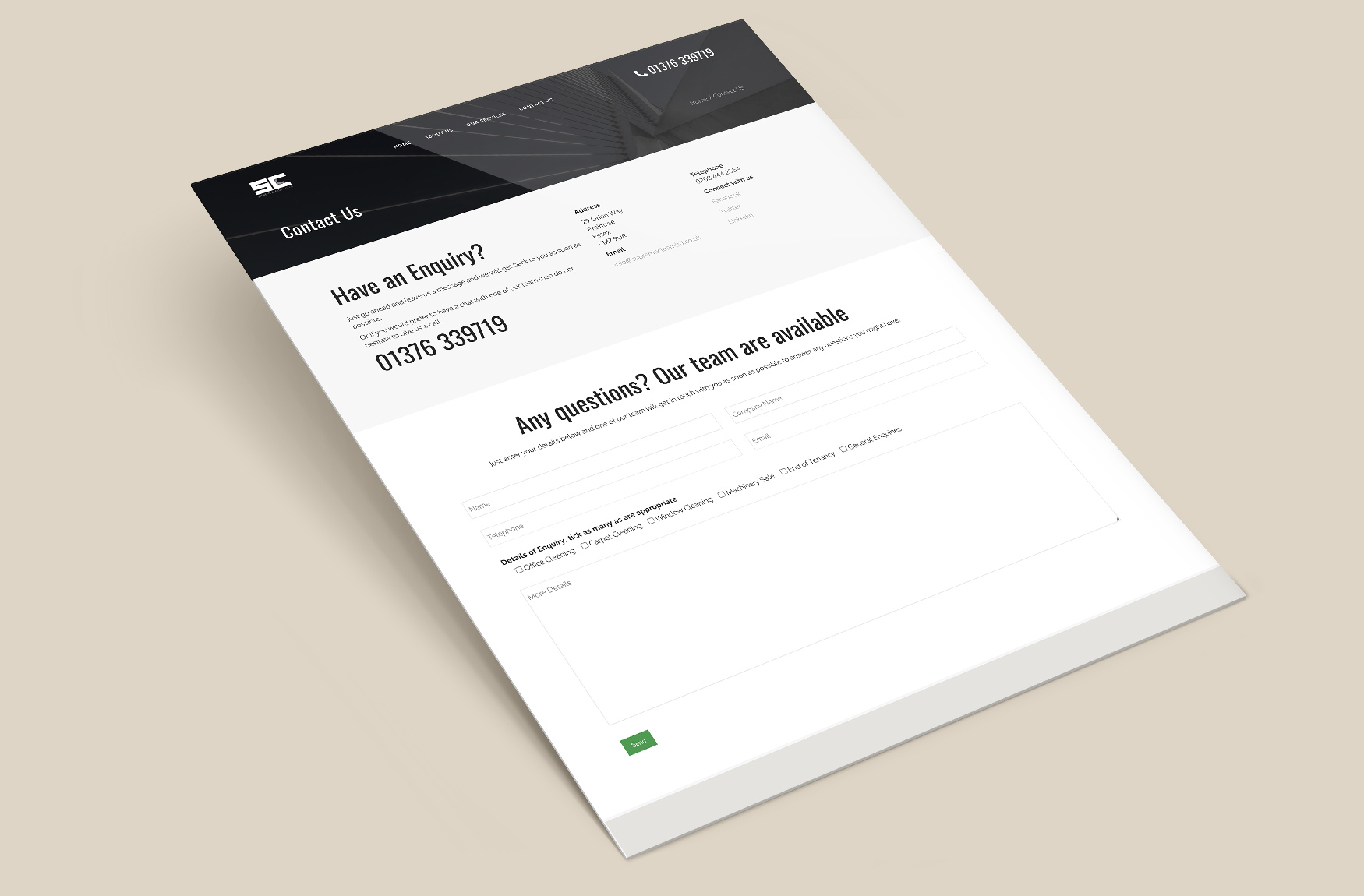 Supreme Clean Contact Page